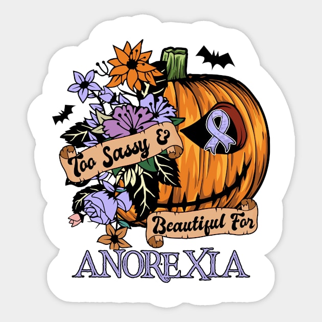 anorexia Awareness - retro halloween scary pumpkin head Sticker by Lewis Swope
